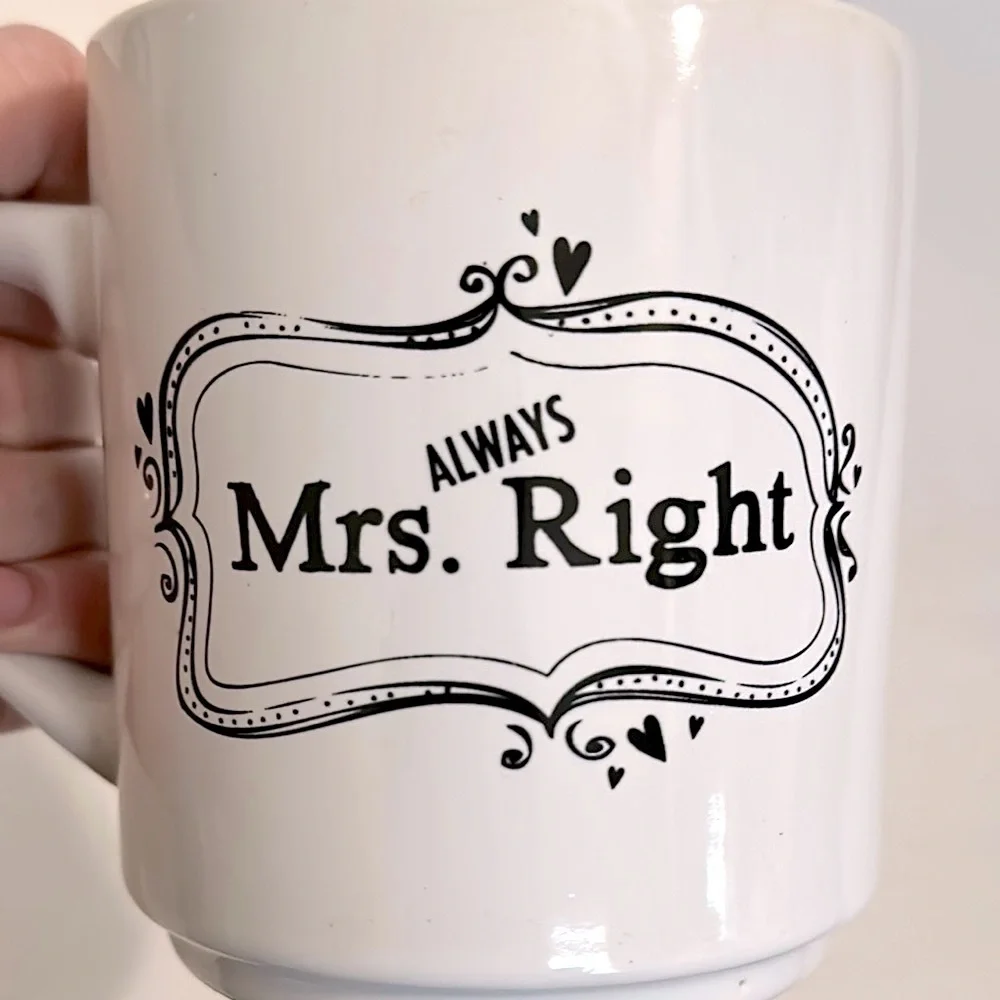 Pier 1 Mug Set Mr. Right Mrs. Always Right 14oz